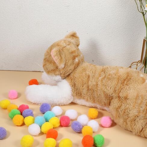 50 قطعة من كرات بوم بوم للقطط، كرات لعبة تفاعلية خفيفة الوزن ومتنوعة الألوان، كرات لعبة غامضة من القطيفة للقطط الداخلية، ألوان متنوعة لتمرين لعب القطط، 0.9 بوصة in Kuwait