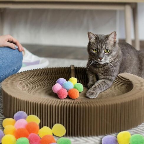 50 قطعة من كرات بوم بوم للقطط، كرات لعبة تفاعلية خفيفة الوزن ومتنوعة الألوان، كرات لعبة غامضة من القطيفة للقطط الداخلية، ألوان متنوعة لتمرين لعب القطط، 0.9 بوصة in Kuwait