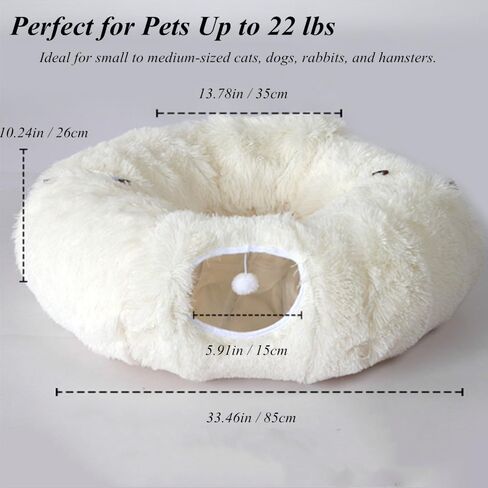 Cat Tunnel with Cat Bed for Indoor Cats，3-in-1 Christmas Tree Cat Donut Bed, Soft Plush Pet Tunnel Bed with Washable Cushion, Washable Pet Bed for Cats Kittens Rabbits, Xmas Decoration in Saudi Arabia