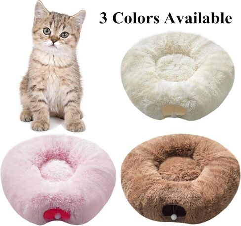 Cat Tunnel with Cat Bed for Indoor Cats，3-in-1 Christmas Tree Cat Donut Bed, Soft Plush Pet Tunnel Bed with Washable Cushion, Washable Pet Bed for Cats Kittens Rabbits, Xmas Decoration in Saudi Arabia
