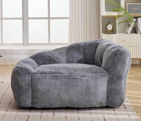 Dog Sofa Couch for Extra Large Medium Dogs, 51" Memory Foam Pets Sofa with Faux Fur Fabric Grey in Saudi Arabia
