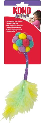 KONG Active Bubble Ball Lightweight Pompom Multi-Sensory Bat and Chase Cat Toy in Saudi Arabia
