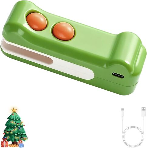 2 in 1 Mini Bag Sealer with Cutter and Magnet,2025 New Handheld Rechargeable Bag Sealer, Small Package Sealer for Snack Plastic Bags Chip Food Storage Travel (green+purple) in Saudi Arabia