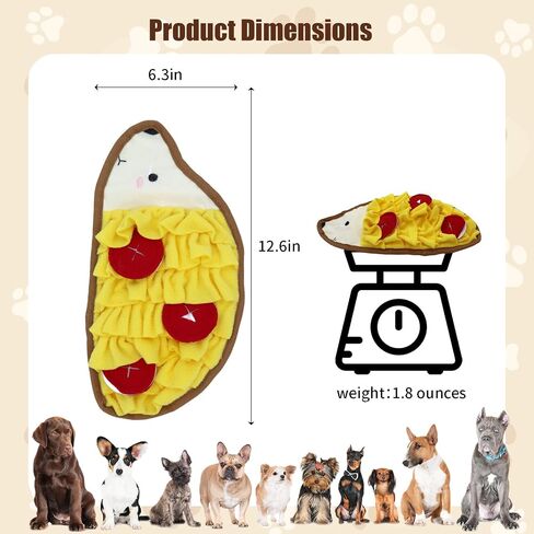 Hedgehog Snuffle Mat for Dogs and Cats – Nosework Puzzle Toy for Small Medium Pets, Crinkle Treat Dispenser Toy, Interactive Enrichment Plush for Mental Stimulation and Slow Feeding in Saudi Arabia