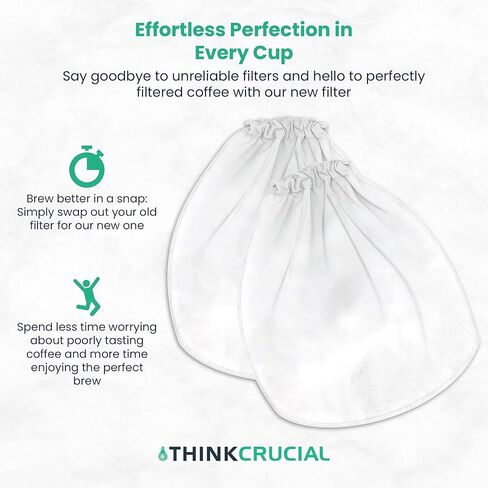 1 حقيبة مصفاة بديلة متوافقة مع نظام Toddy «Cold Brew System سعة 5 جالون، قابلة للغسل وإعادة الاستخدام (عبوة واحدة) - من Think Crucial in Kuwait