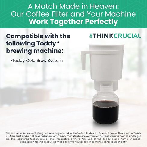 1 حقيبة مصفاة بديلة متوافقة مع نظام Toddy «Cold Brew System سعة 5 جالون، قابلة للغسل وإعادة الاستخدام (عبوة واحدة) - من Think Crucial in Kuwait