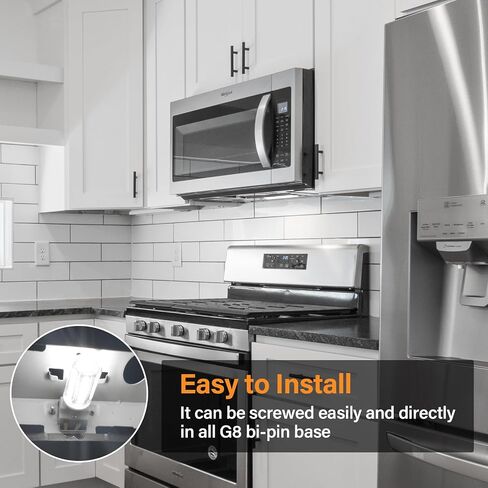 ترقية الزجاج أدى لمبة الميكروويف 50W ما يعادل، G8 لمبة LED عكس الضوء يناسب GE سامسونج LG على مدى غطاء الميكروويف، 120V 5W 500LM يستبدل WB08X10057، WB08X10051، ضوء النهار الأبيض، 2Pack in Kuwait