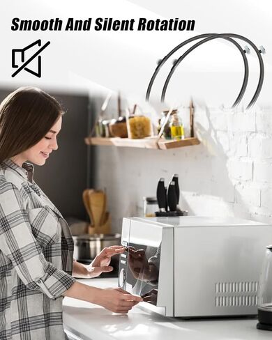 حلقة دعم دوارة للميكروويف تناسب LG MVH1670ST LMV1680BB صينية زجاجية دوارة لفرن الميكروويف الإلكتروني، استبدل 5889W2A012D 5889W2A012F 5889W2A012P، 9.5 بوصة قطعتان in Kuwait