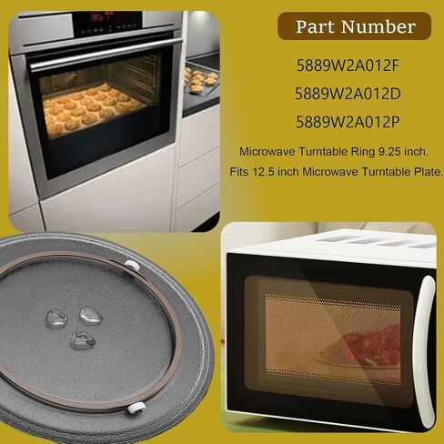 2 حزمة من حلقة القرص الدوار للميكروويف 9.25 بوصة 5889W2A012D، 5889W2A012F، 5889W2A012P، حلقة دعم دوارة للميكروويف، متوافقة مع صينية زجاجية لفرن الميكروويف الإلكتروني LG مقاس 12.75 بوصة in Saudi Arabia