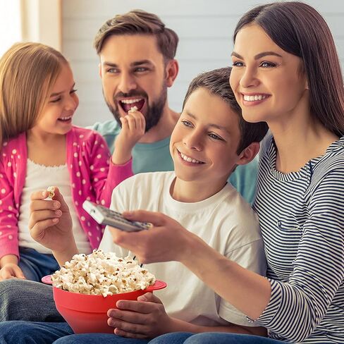 Silicone Popcorn Maker, Microwave Popcorn Popper, Collapsible Microwave Popcorn Maker Bowl, No Oil Required, Easy to Clean, Dishwasher Safe-Red in Saudi Arabia