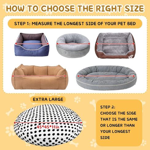 Washable Dog Bed Covers Round Replacement Dog Bed Covers, Waterproof Sofa Cover with Dot Print Design for Medium & Large Pet Beds, Cover Only (Dark Gray, 45 * 45 * 11in) in Saudi Arabia