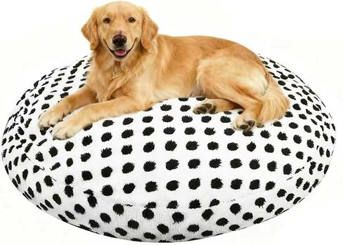 Washable Dog Bed Covers Round Replacement Dog Bed Covers, Waterproof Sofa Cover with Dot Print Design for Medium & Large Pet Beds, Cover Only (Dark Gray, 45 * 45 * 11in) in Saudi Arabia