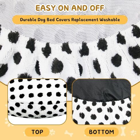 Washable Dog Bed Covers Round Replacement Dog Bed Covers, Waterproof Sofa Cover with Dot Print Design for Medium & Large Pet Beds, Cover Only (Dark Gray, 45 * 45 * 11in) in Saudi Arabia
