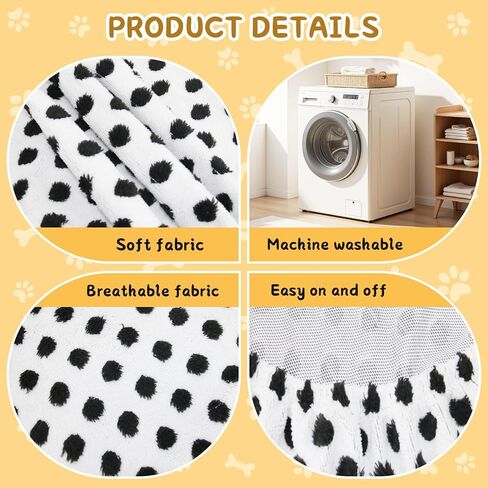 Washable Dog Bed Covers Round Replacement Dog Bed Covers, Waterproof Sofa Cover with Dot Print Design for Medium & Large Pet Beds, Cover Only (Dark Gray, 45 * 45 * 11in) in Saudi Arabia