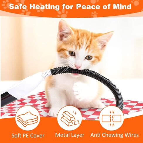 Dog and Cat Heating Pad, 12 Adjustable Temperature & Timer with Chew Resistant Cord, Indoor Pet Heated Bed Mat for Cats and Dogs (Black, 35.4x23.6in) in Saudi Arabia