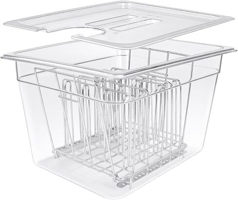 26 Quart Sous Vide Containers with Lid Compatible with Wancle Anova Nano AN500-US00 Pro 3.0 Mini Joule,most Instant Pot Sous Vide Cooker,BPA Free (Container with lid, 26 QT) in Saudi Arabia