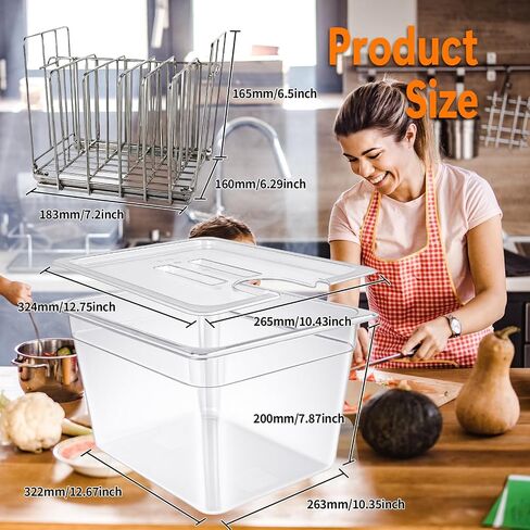26 Quart Sous Vide Containers with Lid Compatible with Wancle Anova Nano AN500-US00 Pro 3.0 Mini Joule,most Instant Pot Sous Vide Cooker,BPA Free (Container with lid, 26 QT) in Saudi Arabia