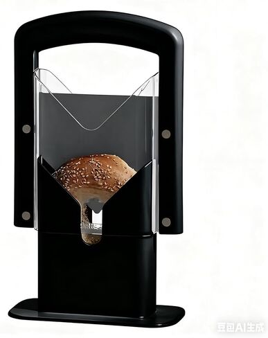 Bagel Slicer, Perfect for Bagels Guillotine Universal Slicer, Bagel Cutter Stainless Steel Kitchen Tool, Safe Grip, Safety Shield (Black) in Saudi Arabia