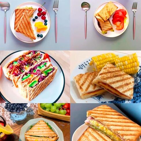 صانعة الساندوتشات مزدوجة الجانب، صانعة البانيني المشوية مع ألواح غير لاصقة من الألومنيوم، صانعات الجبن، مقلاة ساندويتش، محمصة الخبز، صانعات الوافل المقاومة للحرارة للمطبخ، الإفطار والتخييم in Kuwait