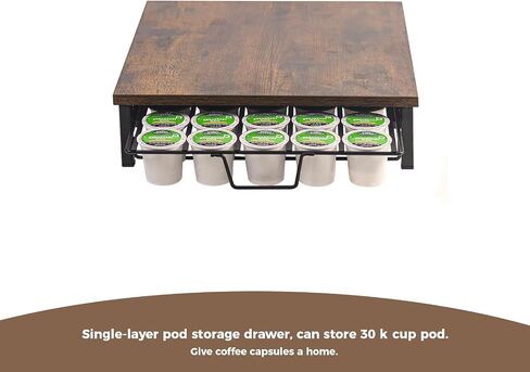K Cup Holder Organizer, Coffee Pod Drawer Holder Capsule Storage Organizer Single Layer Sliding Storage Drawer, 30 Large Capacity, Home Office Cafe Counter in Saudi Arabia