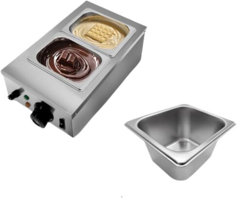 جهاز تسخين الطعام التجاري، 3 خزانات آلة تقسية الشوكولاتة مع غطاء، وعاء ذوبان الشوكولاتة الكهربائية من الفولاذ المقاوم للصدأ لشوكولاتة الجبن، 1200 واط in Kuwait