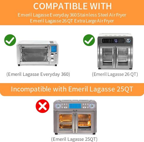 سلة مقلاة هوائية GWY لـ Emeril Lagasse Everyday 360 26 QT مقلاة هوائية كبيرة جدًا، 12.5 بوصة × 10.2 بوصة ملحقات مقلاة هوائية فولاذية قطع غيار رف سلكي in Saudi Arabia