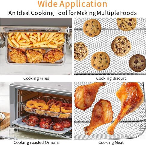 سلة مقلاة هوائية GWY لـ Emeril Lagasse Everyday 360 26 QT مقلاة هوائية كبيرة جدًا، 12.5 بوصة × 10.2 بوصة ملحقات مقلاة هوائية فولاذية قطع غيار رف سلكي in Saudi Arabia