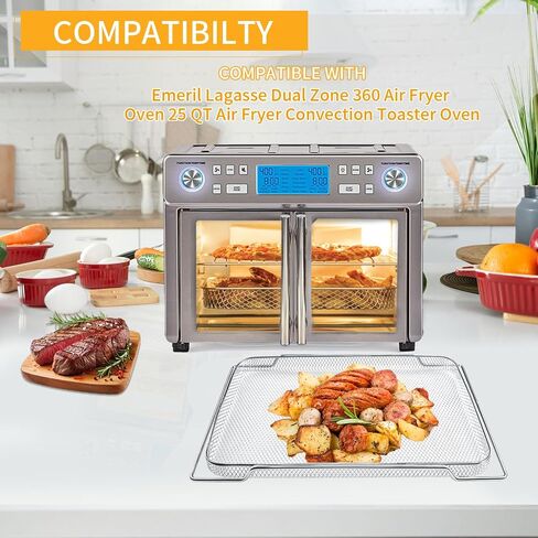 سلة مقلاة هوائية GWY لـ Emeril Lagasse Everyday 360 26 QT مقلاة هوائية كبيرة جدًا، 12.5 بوصة × 10.2 بوصة ملحقات مقلاة هوائية فولاذية قطع غيار رف سلكي in Saudi Arabia