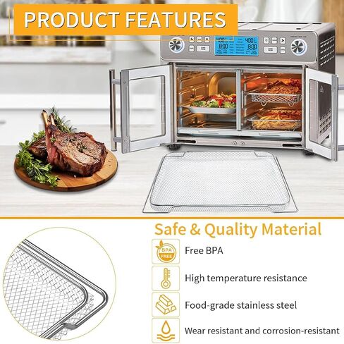 سلة مقلاة هوائية GWY لـ Emeril Lagasse Everyday 360 26 QT مقلاة هوائية كبيرة جدًا، 12.5 بوصة × 10.2 بوصة ملحقات مقلاة هوائية فولاذية قطع غيار رف سلكي in Saudi Arabia