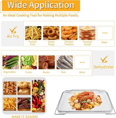 سلة مقلاة هوائية GWY لـ Emeril Lagasse Everyday 360 26 QT مقلاة هوائية كبيرة جدًا، 12.5 بوصة × 10.2 بوصة ملحقات مقلاة هوائية فولاذية قطع غيار رف سلكي in Saudi Arabia