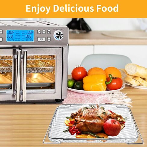 سلة مقلاة هوائية GWY لـ Emeril Lagasse Everyday 360 26 QT مقلاة هوائية كبيرة جدًا، 12.5 بوصة × 10.2 بوصة ملحقات مقلاة هوائية فولاذية قطع غيار رف سلكي in Saudi Arabia