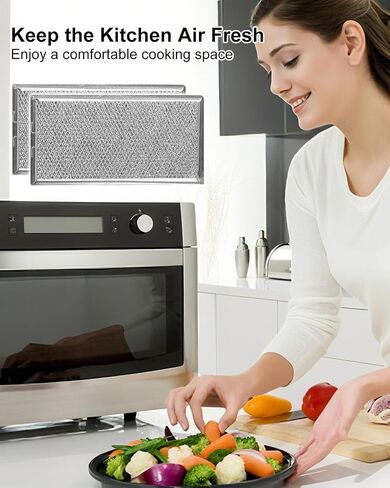 6 x 11-1/2 Inch Microwave Grease Filters Fit for GE CVM519P2P8S1 Hotpoint RVM5160DH8WW Microwave Oven Replace WB02X35491 AP6985256 PS12749195 EAP12749195, 2Pcs in Saudi Arabia