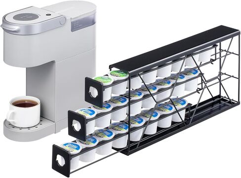 حامل أكواب FlagShip K درج 3 طبقات حامل كبسولات القهوة لمطبخ K Pod يوفر مساحة كونترتوب المطبخ (سعة 24 كبسولة) in Kuwait