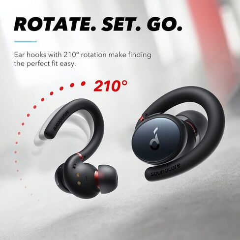 Soundcore by Anker, Soundcore Sport X10 True Wireless Bluetooth 5.2 Workout Headphones, Rotatable Ear Hooks, Deep Bass, IPX7 Waterproof, Sweatproof, 32H Play, Sport Earbuds, Gym, Running (Renewed) in Saudi Arabia