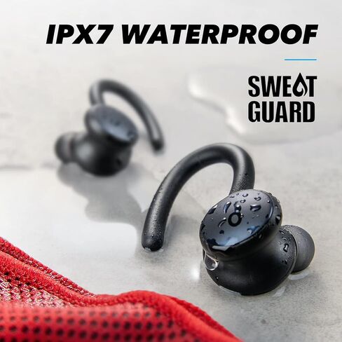 Soundcore by Anker, Soundcore Sport X10 True Wireless Bluetooth 5.2 Workout Headphones, Rotatable Ear Hooks, Deep Bass, IPX7 Waterproof, Sweatproof, 32H Play, Sport Earbuds, Gym, Running (Renewed) in Saudi Arabia