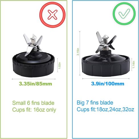 Blender Blade Fit for Ninja, Replacement Parts 6 Fin Male Blade, Blender Accessories Compatible with Nutri Ninja Auto IQ BL660 BL663 & BL740, Only Fit 16oz Cups in Kuwait