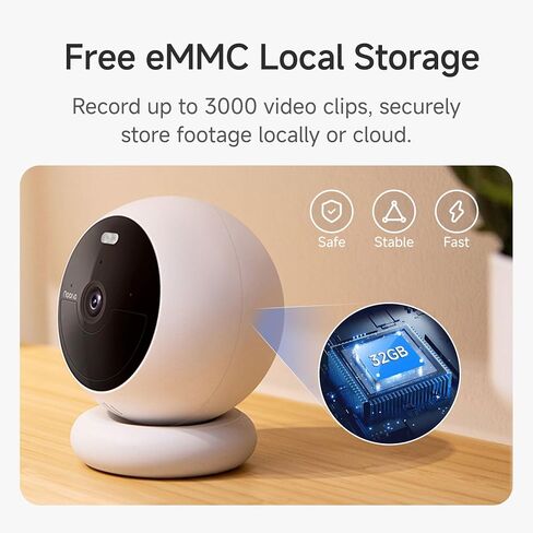 Noorio B210 2-Cam Kit مع محور، نظام كاميرا أمان لاسلكي 2K يعمل بالبطارية للمنزل، كاميرا داخلية/خارجية مع رؤية ليلية ملونة، كشف الحركة، متوافق مع Alexa in Kuwait