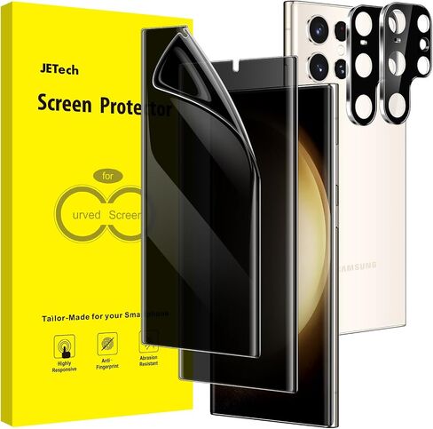 JETech Privacy Screen Protector for Samsung Galaxy S23 5G 6.1-Inch with Camera Lens Protector, Anti-Spy Tempered Glass Film, Fingerprint ID Compatible, 2-Pack Each in Kuwait