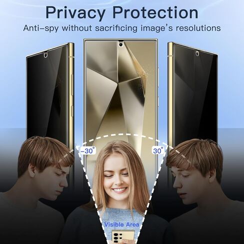 JETech Privacy Screen Protector for Samsung Galaxy S23 5G 6.1-Inch with Camera Lens Protector, Anti-Spy Tempered Glass Film, Fingerprint ID Compatible, 2-Pack Each in Kuwait