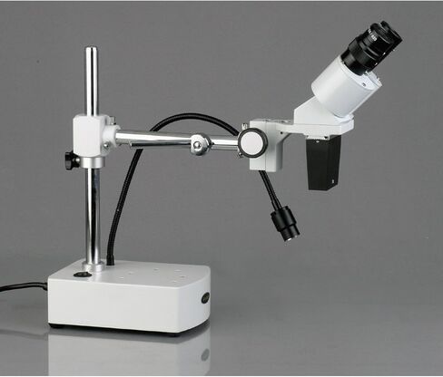AmScope SE400-XYZ Professional Binocular Stereo Microscope, WF5x/WF10x/WF15x/WF20x Eyepieces, 5X/10X/15X/20X Magnifications, 1X Objective, LED Lighting, Boom-Arm Stand, 110V-120V in Saudi Arabia
