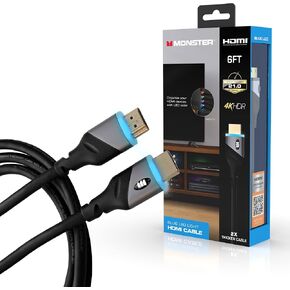 مونستر كيبل HDMI عالي السرعة 4 كيه اتش دي ار بطول 6 اقدام مع ضوء LED اخضر مدمج للالعاب والفيديو والكمبيوتر in Saudi Arabia