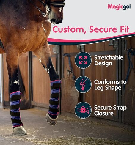 Magic Gel Horse Ice Pack with Carry Case - Twin Ice Boots | Cooling Horse Leg Wraps for Hock, Ankle, Knee, Legs, Boots, and Hooves | Horse Tack, Horse Supplies & Horse Gift Ideas for Horse Lovers in Saudi Arabia