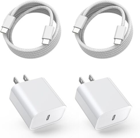 شاحن سريع iPhone، شاحن Apple سريع iPhone[معتمد من Apple MFi] 2 حزمة شاحن حائط USB C شاحن iPhone سريع 6FT Type-C USB C إلى كابلات Lightning لهاتف iPhone 14/13/12/11 Pro Max، Mini، 8، iPad/AirPods in Kuwait
