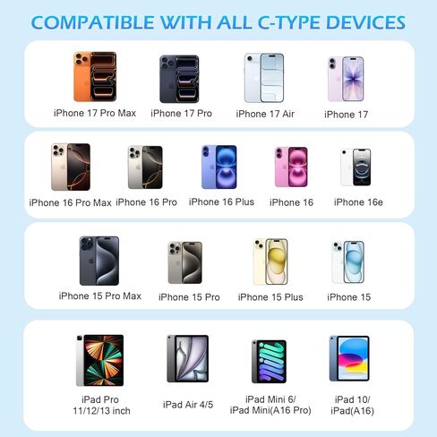 شاحن سريع iPhone، شاحن Apple سريع iPhone[معتمد من Apple MFi] 2 حزمة شاحن حائط USB C شاحن iPhone سريع 6FT Type-C USB C إلى كابلات Lightning لهاتف iPhone 14/13/12/11 Pro Max، Mini، 8، iPad/AirPods in Kuwait