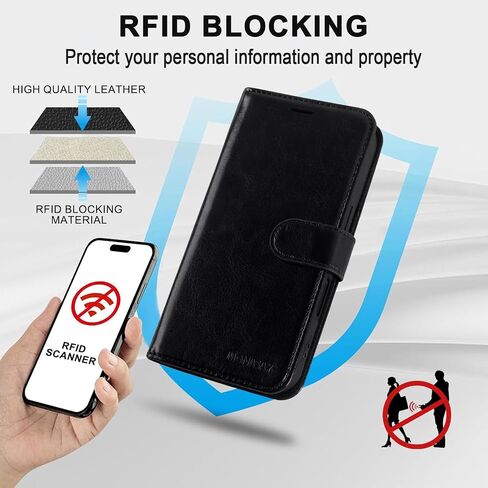 MONASAY Wallet Case for iPhone 8/7 with 3 Card Holders - Brown in Kuwait