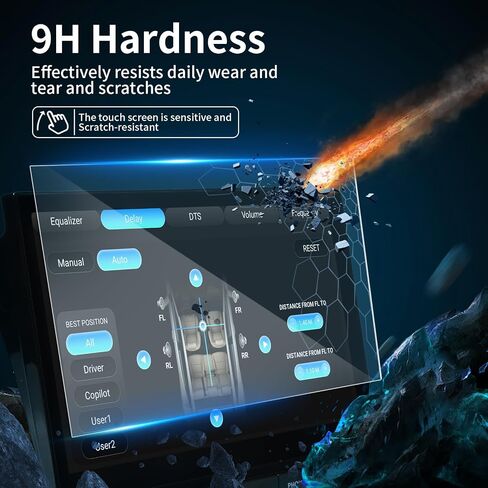 dasaita 10 inch Large Screen 226X128mm Tempered Glass Screen Protector Display Monitor Glass Film for 2 DIN Car DVD GPS Head Unit Global Navigation System in Kuwait