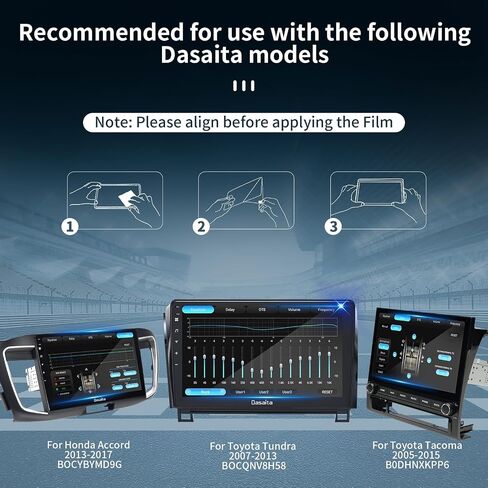 dasaita 10 inch Large Screen 226X128mm Tempered Glass Screen Protector Display Monitor Glass Film for 2 DIN Car DVD GPS Head Unit Global Navigation System in Kuwait