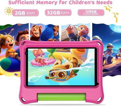 Kids Tablet 7 inch, 4GB RAM 32GB, Kid-Proof Case, Parental Control Blue in Kuwait