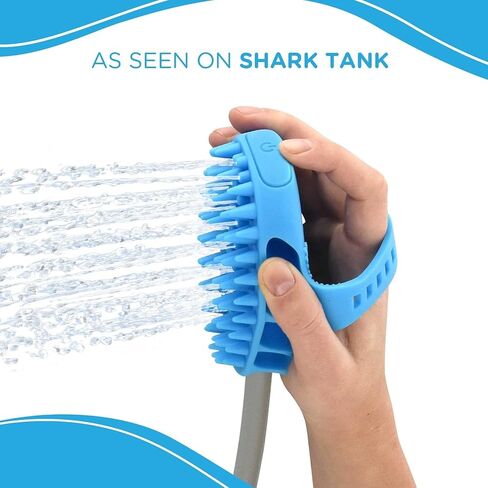 Aquapaw 5-in-1 Horse Bathing Tool & Curry Comb for Washing, Spraying, Scrubbing, Massaging & Grooming | Includes 3 Foot Garden Hose & Adapter | 1 Size Fits All - Great for Horses, Livestock & Big Dogs in Kuwait