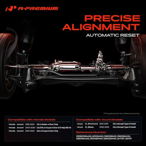 مجموعة رف وترس توجيه كهربائي ممتاز، مع أحذية طويلة، متوافقة مع Honda Accord 2008 2009 2010 2011 2012، L4 2.4L، استبدال # 53010TA0A01، 53601TA0A02 in Kuwait